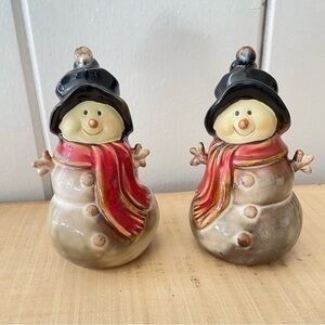 $20 SALE Farmhouse Snowmen Salt & Pepper Shakers Classic Winter Decor Vintage